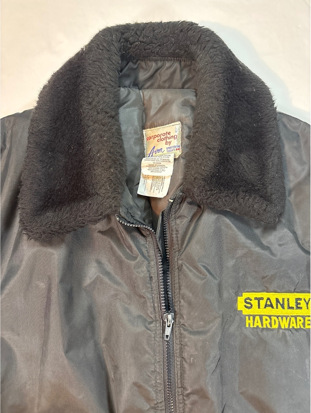 Vintage Stanley Hardware Work Jacket Large Avon Sportswear Made Canada Nylon